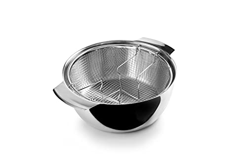 IBILI - Freidora con cestillo induktion, 24 cms, Acero inoxidable, Apto para induccion