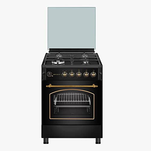 EAS ELECTRIC SMART TECHNOLOGY | EFG660N | Cocina de Gas Rústica | Negro | 60 cm | Gas Butano y Gas Natural | Parillas Hierro Fundido | Autoencendido | Válvula de Seguridad