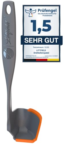 Littfield® Espátula giratoria Thermomix® Accesorios TM6 TM5 TM31 – Espátula flexible – Fabricado en Alemania – Sin BPA (gris/naranja)