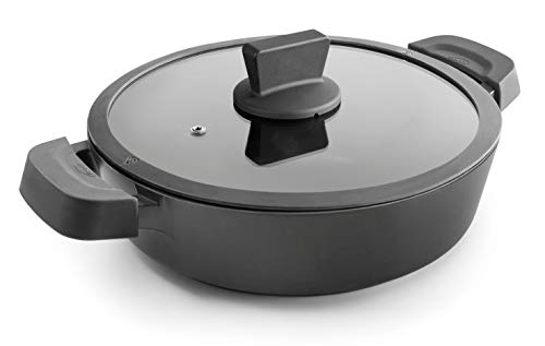 Lacor 27736 Tartera con Tapa Titanium Pro con Antiadherente, Aluminio, 36 cm
