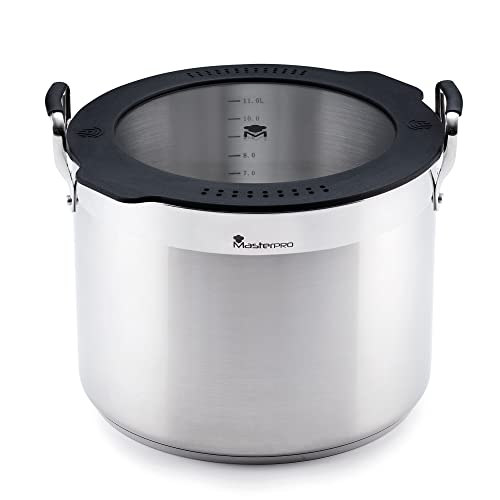 MasterPRO Smart | Cacerola de Cocina de 28 cm | con Triple Capa de Acero Inoxidable y Aluminio Forjado | con Asas Ergonómicas | Cazuela de Cocina | para Todo Tipo de Cocinas