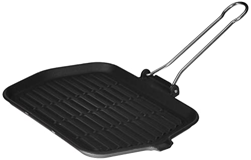 Ilsa Sartén Grill de Hierro Fundido esmaltado, Aluminio, Antracita, 3x30x21 cm