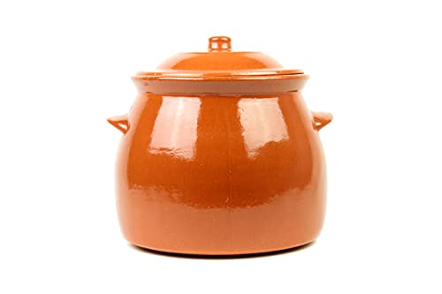 Olla DE Barro Alta con Tapa nº1 6,5litros (Medidas diámetro 21,5 cm x Altura con Tapa 24,5cm, sin Tapa 19,9 cm x diámetro Base Inferior 23 cm)
