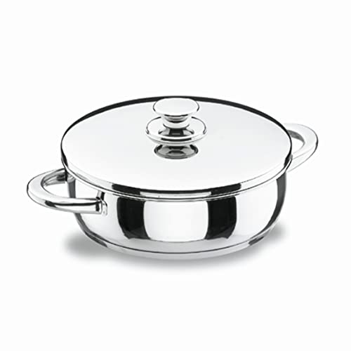 Lacor Vitrocor Tartera con Tapa, Acero Inoxidable 18/10, Plateado, 36 cm