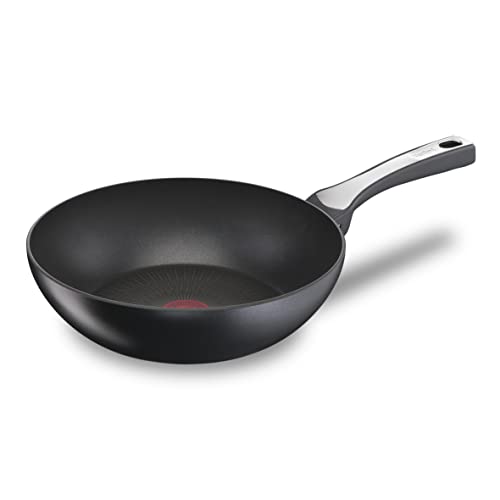 Tefal Unlimited On Wok 28 cm con revestimiento resistente, thermo-signal, apta para gas, vitrocerámica, eléctricas e inducción, apto para horno hasta 175 grados, forma profunda
