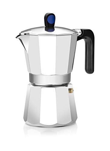 Monix Induction Express - Cafetera italiana inducción, aluminio, capacidad 12 tazas, color plata