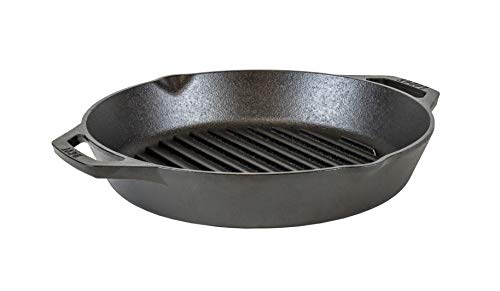 Lodge Sartén para parrilla de hierro fundido de 30,48 cm, color negro