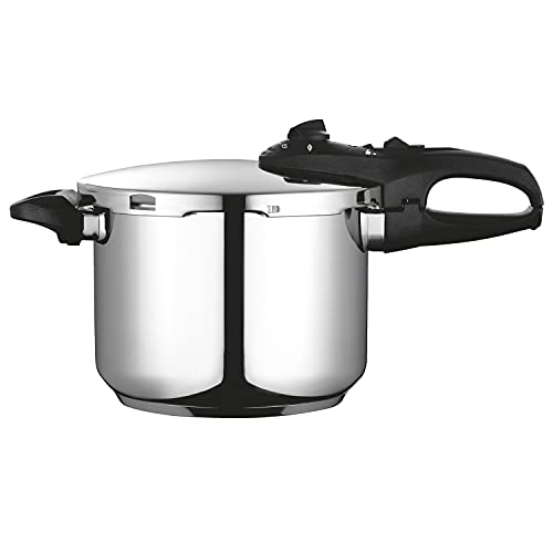 Fagor Duo Olla a presión Super rápida, Acero Inoxidable 18/10, Todo Tipo de cocinas, INDUCCION Total. Fondo termodifusor IMPAKSTEEL máxima Resistencia, 5 Sistemas Seguridad, 2 Niveles de presión (6L)