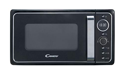 Candy Divo G20CMB, Microondas con Grill, 20L, 1200W, 6 Niveles de Potencia, Digital, 9 Programas, Bloqueo Seguridad, Plato 24,5CM, Grill Rack, Express Cooking, Temporizador, App simply-Fi, Negro