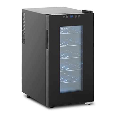 Royal Catering Nevera Expositora de Vinos para Hostelería RC-WC52 (Volumen: 52 L, Potencia: 70 W, Con 5 estantes y puerta con doble vidrio)