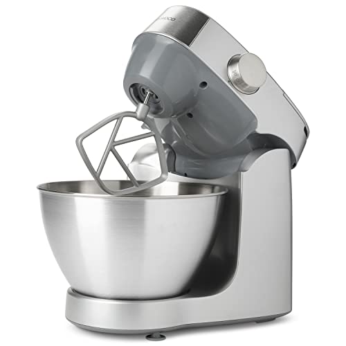 Kenwood KHC29.A0SI - Amasadora planetaria Prospero + cuenco espacioso de acero de 4,3 L, con 3 herramientas de mezcla, potencia de 1000 W, sistema de seguridad, patas antideslizantes, color plateado
