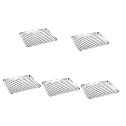 INNAL uds. Bandeja para Hornear a Rayas de Acero Inoxidable, Antiadherente, Bandeja Rectangular, Utensilios de Cocina de Vapor de Acero Inoxidable, Parrilla para Barbacoa, sartén para ho