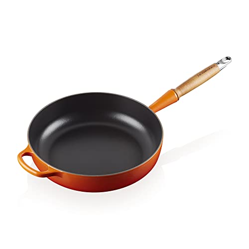 Le Creuset Sartén Signature con mango de madera de hierro fundido, 28 cm, 2, 6 L, Volcanico, 20259280900422