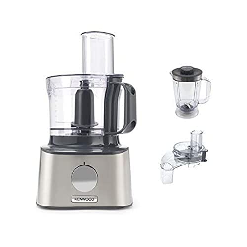 Kenwood Electrodomésticos Multipro Compact FDM304SS, Robot de cocina, potente recipiente de trabajo de 2,1 l, accesorio de mezcla acrílico, cortador de cubos, carcasa de metal, 800 W, color plateado