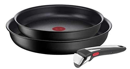 Tefal Ingenio L39591 Unlimited On - Juego de 2 sartenes + Mango extraíble: sartenes de 24 y 28 cm, mango intercambiable, sartenes antiadherentes, revestimiento titanio,