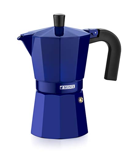 Monix M301706 M301706-Cafetera Italiana, 6 Tazas, Color Cobalto, Aluminio, 10 cm