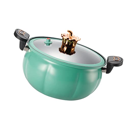 Olla a Presión Calabaza Antiadherente Herramienta de Cocina Universal Tapa de Vidrio de Hierro Forjado para Arroz, Pollo, Pasta y Más Fácil de Lavar (28cm)