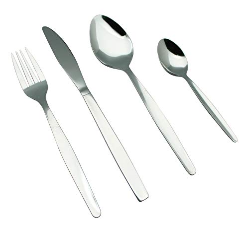 Exzact EX826 - Conjunto de Cuberteria con 24 Piezas - Acero Inoxidable - 6 Tenedores, 6 Cuchillos, 6 Cucharas, 6 Cucharaditas (Cuberteria x 24)