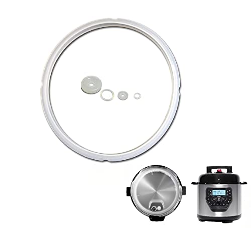 Goma para olla GM - Junta de silicona para olla programable de 5-6 L - diámetro 22 cm interior y 24 exterior - Pack 3 accesorios - Resistente y fácil instalación – Blanca transparente.