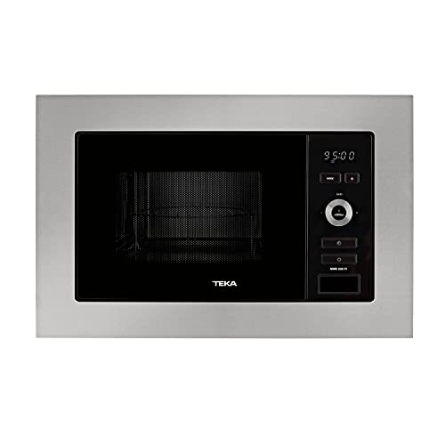 Teka MWE 225 FI - Microondas Integrable con Grill, Capacidad 20 L, 5 Niveles de Potencia, Salida 800 W, Microondas con Grill 20 L, Plato giratorio 24,5 cm, Acero Inoxidable, Color Negro