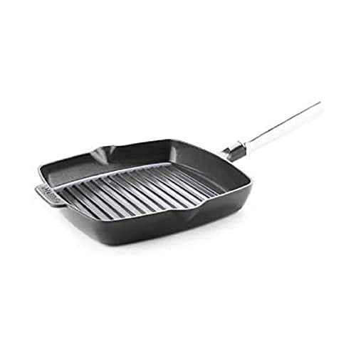 GreenPan Grill Antiadherente de Aluminio Fundido con Revestimiento de Cerámica, Apta para Todo Tipo de Cocinas, Inducción, Horno y Lavavajillas, 26 cm, Gris
