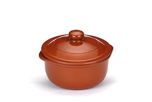 RAIMUNDO SÁNCHEZ Cazuela de barro con tapadera 28 cm, 3.5 litros, Miel