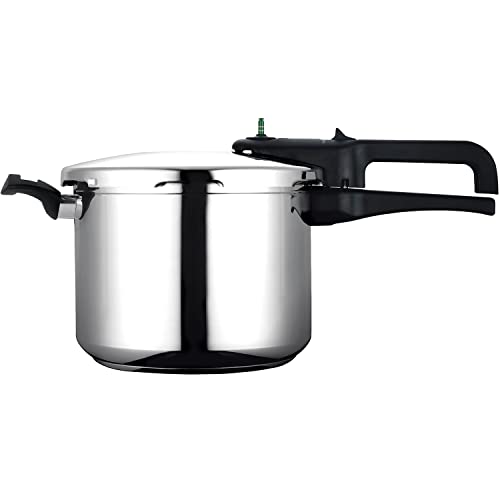 MAGEFESA ® Aloe Olla a presión de 6 Litros fabricada en Acero Inoxidable, Apta para Todo Tipo de cocinas, INDUCCION. Fondo termo-difusor, sensor de presión, 5 sistemas de seguridad
