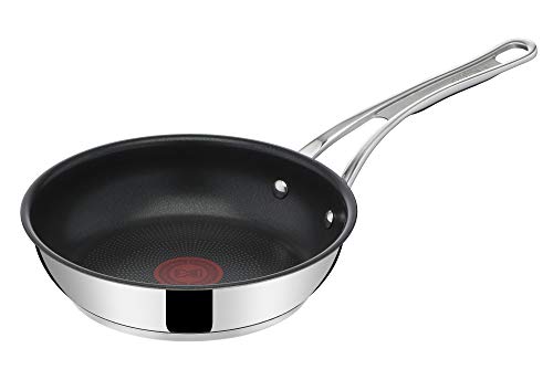 Tefal Jamie Oliver Cook's Classic E30602 - Sartén antiadherente (20 cm, con señal térmica, mango de silicona remachada, apta para inducción, apta para horno, acero inoxidable)
