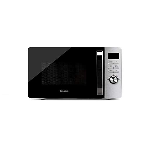 Taurus Microondas Fastwave 23L Digital – Modo Eco, 800W, Grill 900W, Descongelar, Multicook, QuickStart, Programable, Auto-clean, Revestimiento Shiny&Clean, 99min, Tec, SmartHeat, 498x370x292 mm, Inox