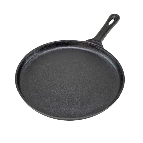 Erreke Sartén Hierro Fundido, Todo Tipo de Cocinas Incluída Inducción, Horno y Barbacoa, Budare Precurado Ideal Arepas y Carnes, 24 cm Diámetro