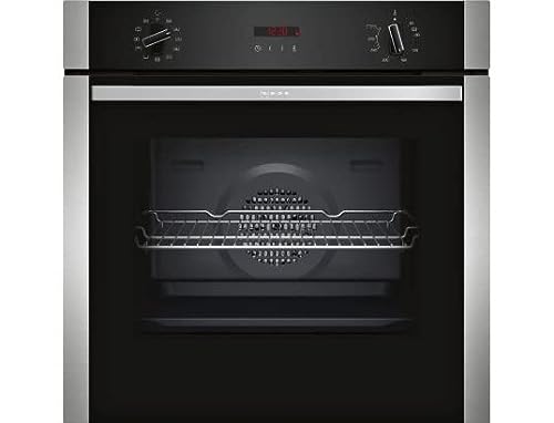 Neff B2ACG7AN0 - Horno pirolisis de acero inoxidable multifunción con calor giratorio o pulsado, 71 litros, puerta fría (4 escaparates) - Clase energética A