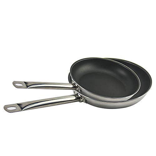 Juego 2 Sartenes, Aluminio Fundido con Antiadherente Tricapa Libre de PFOA, para Todo Tipo de Cocinas Incluida Inducción y Vitrocerámica, Aptas para Lavavajillas (2 juegos: 24+30CM, Mango Acero)