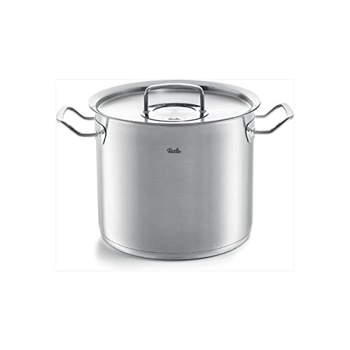 Fissler Original-Profi Collection Olla alta de 9,1 L y 24 cm de diámetro, acero inoxidable, con tapa de metal, escala de medición interior, inducción