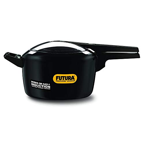 FUTURA anodizado Duro Funda 3 litros, Apta para inducción Olla a presión, Aluminio anodizado, Negro, 5-Litre