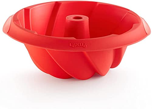 Lékué Savarín Espiral, Silicona, Rojo, 20 cm