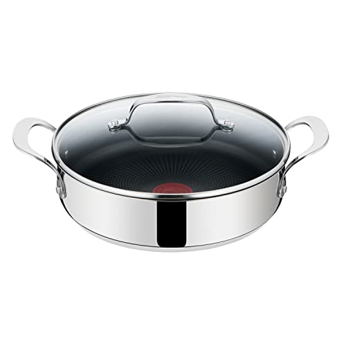 Tefal E30 Jamie Oliver - Sartén para servir (25 cm, inducción, 2 piezas, con 2 asas laterales, antiadherente, acero inoxidable, apta para lavavajillas, cocina de inducción)