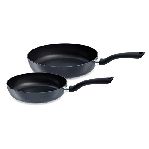 Fissler Cenit Juego de sartenes, 2 piezas, diámetro de 24 cm y 28 cm, sartenes de aluminio recubiertas, sartén antiadherente