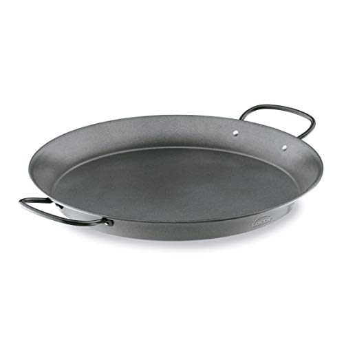 Lacor - 60127 - Paellera de Acero al Carbono, Antiadherente, Apta para cocina de Gas, Vitrocerámica, Eléctrica, Recubrimiento ecológico, Capacidad para 3 raciones, 28 cm, Color Negro
