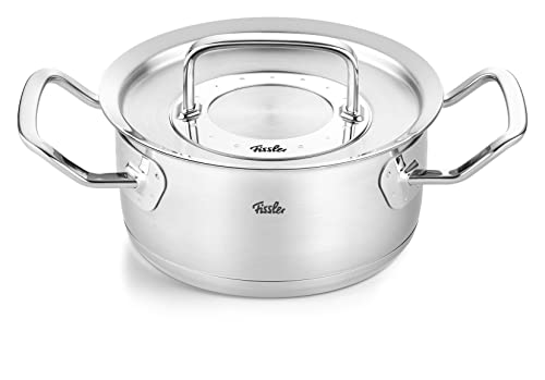 Fissler Original-Profi Collection Cacerola de 1,4 L y 16 cm de diámetro, acero inoxidable, con tapa de metal, inducción