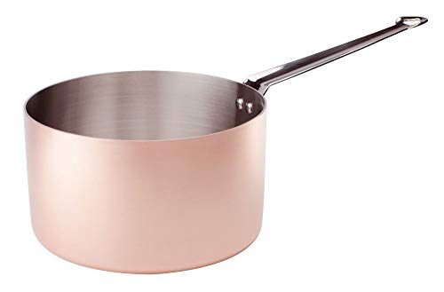 Agnelli Ollas de Alta cazuela, Cobre de 2 mm de Espesor, con el Fondo de inducción, con Mango de Acero Inoxidable