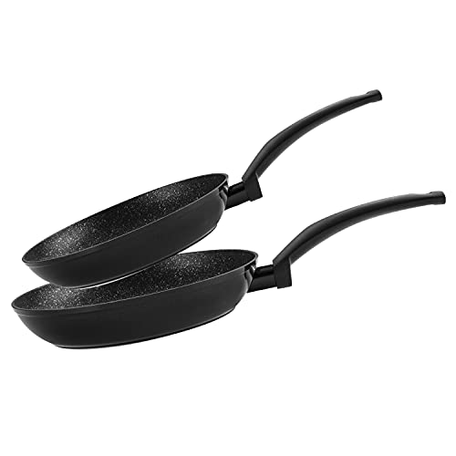 Sartenes Fagor Vivant con Antiadherente Doble Capa, Aluminio Forjado de 3 mm Espesor, Para todo tipo de Cocina, inducción, Fondo difusor de Acero Inoxidable. Apta lavavajillas (Set, 20 + 24cm)