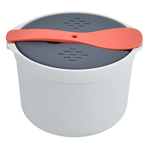 Olla Arrocera Para Microondas, 2L, Multifunción, Con Tapa De Filtro, Arrocera Al Vapor, Cocción Rápida Y Fácil De Arroz, 7,3 X 7,3 X 5,1 Pulgadas(Orange)
