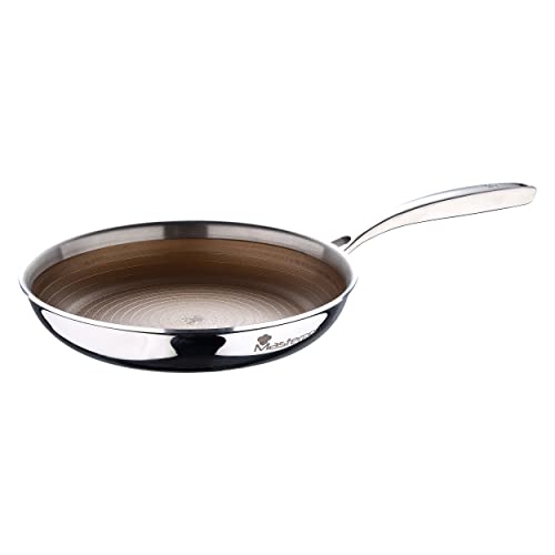 MasterPro Giro 3 | Sartén Antiadherente de 24 cm | Con Triple Capa de Acero Inoxidable y Aluminio | Posee Mango Ergonómico | Sartén Acero Inoxidable | Para Todo Tipo de Cocinas