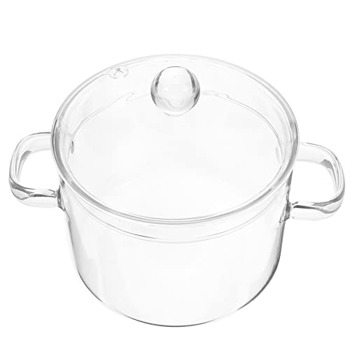 Vaguelly Borosilicato Olla De Olla De Transparente Cacerola Con Tapa Olla Fuego Lento Olla Para Estofado Utensilios De De Doble Microondas Estufa Para Lavavajillas Mini Cacerolas Con Tapa