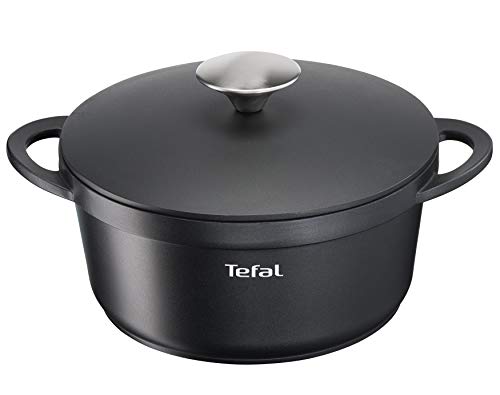 Tefal Trattoria E21844 Olla con Tapa, Aluminio, Negro