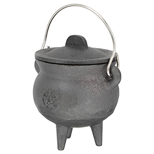 ZAANU Accesorio de caldero de Hierro para Halloween: Cubo de Truco o Trato, Accesorios de Disfraz de Bruja, Tetera Negra, Maceta, Soporte para Dulces, figurita de Mesa A