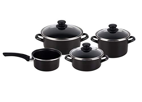Magefesa Kenia Bateria de cocina 7 piezas, inducción, antiadherente libre de PFOA, limpieza lavavajillas apta para todas las cocinas, vitroceramica, gas
