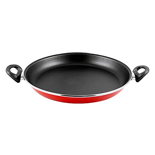 MAGEFESA Praga - Paellera 30cm de acero vitrificado exterior rojo. Antiadherente bicapa reforzado, aptas para todo tipo de cocinas, especial inducción. 50% de ahorro energético.