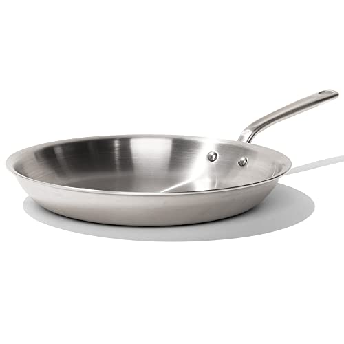 Made In Cookware Sartén de acero inoxidable de 12 pulgadas Construcción revestida de acero inoxidable de 5 capas con metales americanos Calidad profesional con mango de acero inoxidable Stay