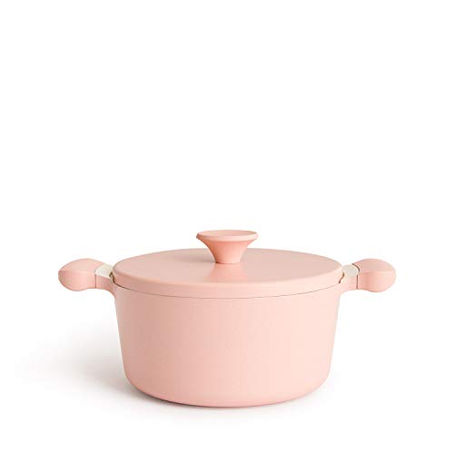 CREATE/POT STUDIO/Cacerola Ø24cm de aluminio fundido y asas de baquelita Rosa/Antiadherente, diseño retro